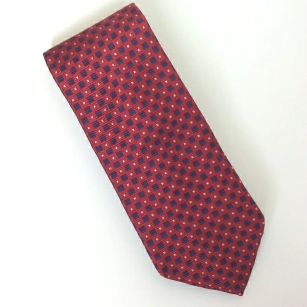 Tommy Hilfiger Vintage Men's Tie Classic Red and Blue Print‎ Nautical